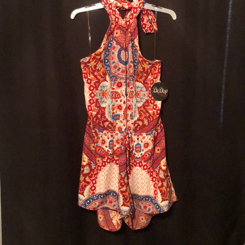 Paisley print halter romper
